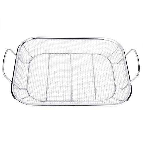 YHG Grill Basket, BBQ Grilling Basket Barbecue Mesh Basket Stainless Steel Grill Basket for Veggies, Kabobs, Seafood, Meats