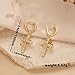YOYUNLUO Gold Crown Cross Hoop Earrings and Pendant Necklace Set for Women, 14K Gold Plated Brass, Cubic Zirconia Huggie dangle Earring Jewelry, Trendy Dainty Christian Jewelry Gift