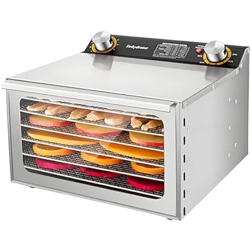 Commercial Food Freeze Dryer Machine - Electric Food Dehydrator with 6 Layers, Stainless Steel, 360° Circulation, Adjustable Temperature 30-90℃ for Home & Professional Use