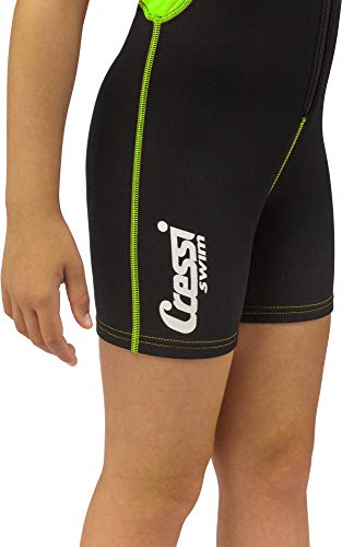 Cressi Children's Shorty Kid Wetsuit, Short Sleeves - Black/Lime, 5 6 Years UK, 5 - 6 Years - Image 4