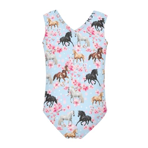 Image of Swimsuits for Girls 3-14 Summer Kids Bathing Suits Gymnastics Leotards One Piece Swimwear