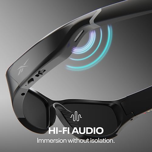 Image of Reebok Nitrous Smart Audio Sunglasses, Black Polarized Lens, Unisex, HiFi Bluetooth Sport Glasses with UV Protection - Powered by Lucyd