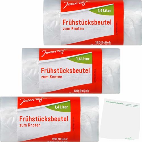 usy Bundle für Jeden Tag Frühstücks-Beutel zum Knoten 1,4 3er Pack (3x120Stk) Block