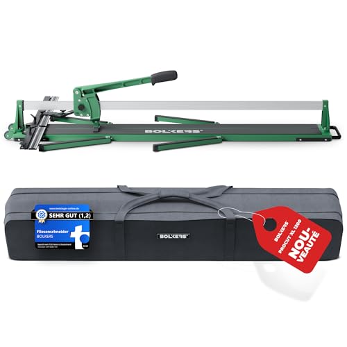 BOLKERS® Carrelette ProCut XL 1200 - coupe carrelage longueur de coupe 1200 mm coupes précises grâce à la roue de coupe en carbure de tungstène avec...