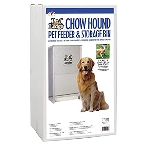 Little Giant Pet Lodge 50 Pound Capacity Indoor and Outdoor Dry Food Automatic Heavy Gauge Steel Chow Hound Dog Feeder (2 Pack)