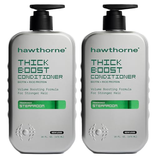 Hawthorne Thick Boost Conditioner For Men. Mens Conditioner For Thinning Hair With Biotin, Rice Protein & Vitamin E. Weightless Formula For Strong, Silky Hair. Sulfate & Paraben Free. 16 fl oz 2-Pack.