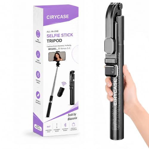 Image of CIRYCASE Selfie Stick Tripod, 170 cm Reinforced, Bluetooth, Multi-Functional, for iPhone and All Smartphones, Travel and Vlogging (Gripd 170 Cm with Light)