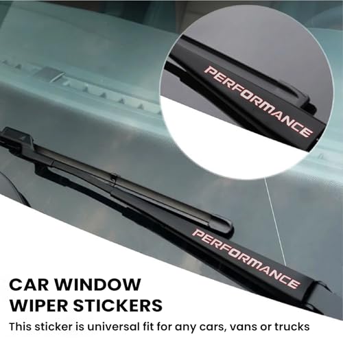 Image of 4Pcs Performance Sticker for Car Wiper Stickers All Cars Rear Wiper Car Sticker Exterior Decal Vinyl L x H 10 x 1.5Cm (White,Red 1)