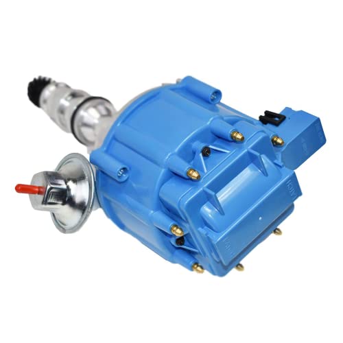 A-Team Performance - Hei Complete Distributor 65,000 Volts Coil - Compatible With Big Block Ford Fe V8 352 360 390 406 410 427 428 One-Wire Installation Blue Cap #TOP1