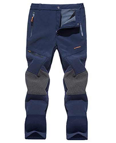 Mens Winter Pants for Men Windproof Pants Fleece Lined Trousers Cargo Pants Men Big and Tall Hunting Pants Men Navy