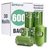 Dyforce Scented Dog Poop Bags,Leak Proof Pet Waste Bags for Dog Walking,Extra Thick and Large Cat Litter Bags for Poop,30 Refill Rolls,600 Bags,9x13",Green
