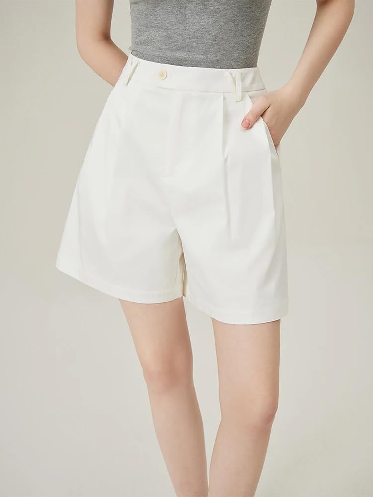 Pantalones cortos de verano para mujer, de cintura alta, pantalones cortos para mujer, rosa, L