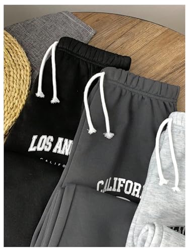 WDIRARA Boy's 3 Pack Letter Graphic Print Fleece Sweatpants Joggers Active Athletic Pants3