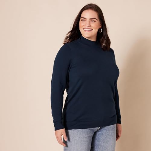 Image of Amazon Essentials Women's Lightweight Mock Neck Pullover Sweater, Regular Fit (Available in Plus Size)
