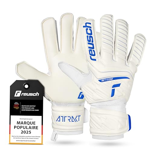 Reusch Attrakt Solid Gants de Gardien de But|Grip Solide en Latex synthétique|Stabilité 360° grâce au Full Strap et Elastic Cuff|Ajustement Parfait par Tous Les Temps|Tous terrains