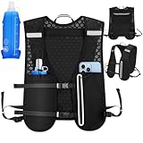 Hydratation Intelligente et Confort Sur-Mesure:​ conçu pour une hydratation parfaite et un confort léger, ce gilet de course intègre une gourde souple de 500 ml (incluse) pour boire facilement en mouvement. Ses bretelles ajustables au torse et sur les côtés épousent parfaitement votre morphologie, éliminant tout effet de rebond pour une liberté de mouvement totale