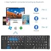 Wireless Bluetooth Keyboard Compatible with ZTE Nubia Red Magic 9S Pro Built-in Phone Holder/Stand-Ultra Slim Folding Rechargeable Full Size Keyboard!