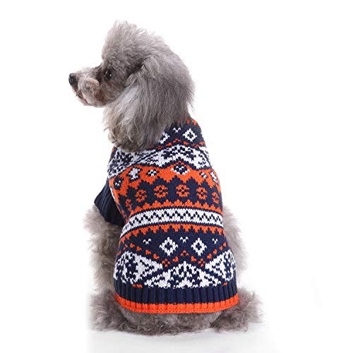 Tangpan Turtleneck Pet Dog Knit Pullover Sweater Puppy Apparel(Yellow Wave,L)