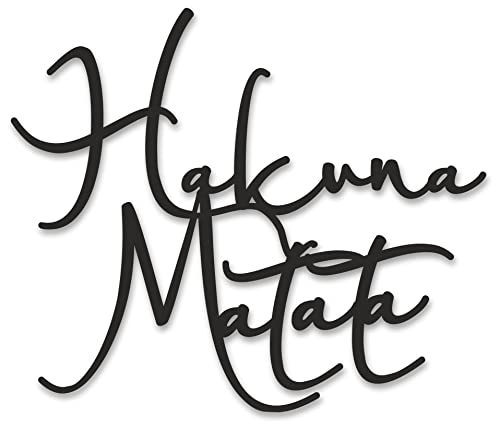 Panel: Hakuna Matata 48x41cm in Schwarz | Wanddeko holz | Wanddekoration | Deko Wall Art | Ausschnitt | Wandschmuck | Schreiben | Made in Europe Cover