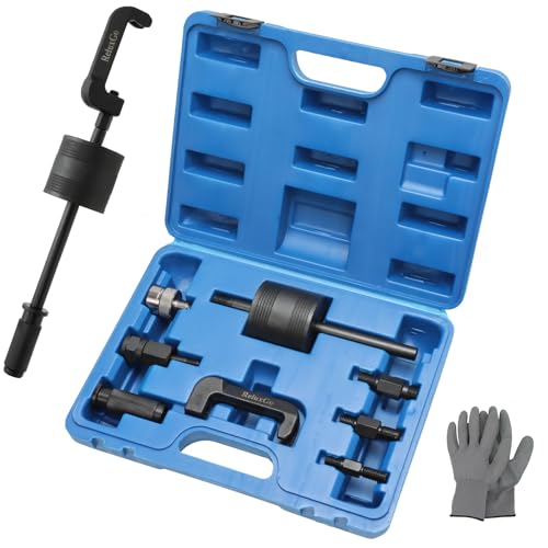 Reluxgo BJS064 Engine Tools Diesel Injector Extractor Puller Kit Common Rail Tool Slide Hammer Puller Adaptors Fit cover
