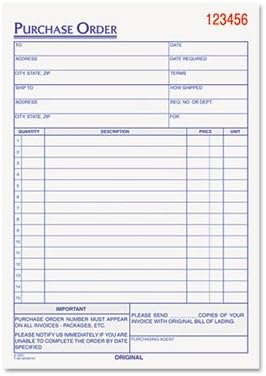 Purchase Order Book, 5 9/16 x 8 7/16, Three-Part Carbonless, 50 Sets/Book