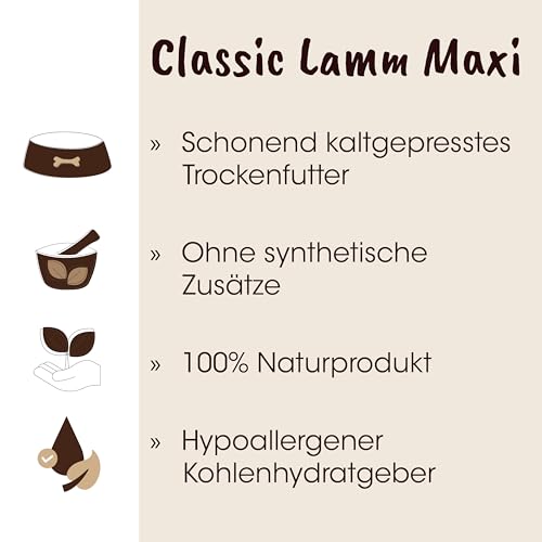 cdVet Fit-Crock Hundefutter trocken Classic Lamm Maxi 10 kg, glutenfrei