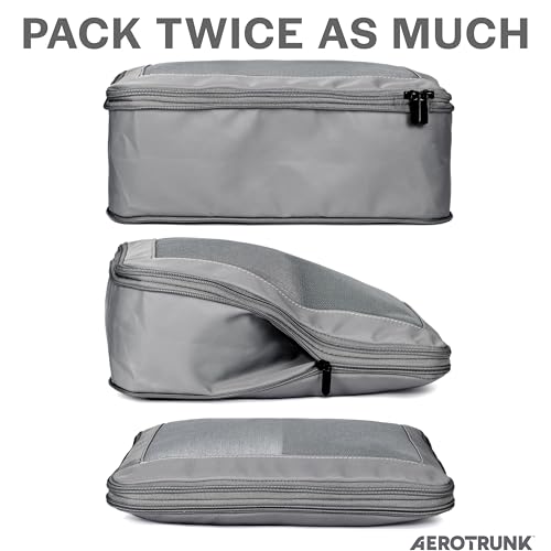 Aerotrunk Compression Packing Cubes - 4 Pack (4-Pack, Grey)