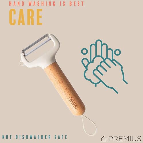Premius Wooden Vegetable Stainless Steel Blades Peeler With Potato Eyer By Premius thumb #6