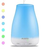 Aromatherapy Essential Oil Diffuser - 100 ml Ultrasonic Humidifier with Silent Cool Mist Aroma - 7 LED Colors, Auto Shut-Off Adjustable Mist Modes to Freshen and Fill Air with Scent