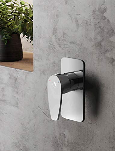 Robinet mitigeur monotrou pour salle de bain, douche encastrée, chromé.