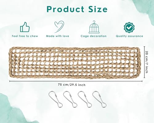Image of DS. DISTINCTIVE STYLE Bird Seagrass Mat Natural Grass Woven Net Hammock Bird Cage Accessories Bird Bridge for Pigeon Macaw Cockatiel Conure Budgie Cockatoo Rat Bearded Dragon