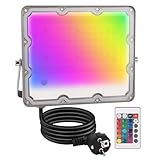 【16 couleurs et 4 modes】 Le projecteur LED RGB vous offre 4 modes prédéfinis : avec les modes flash, stroboscope, fondu et lisse, 16 changements de couleur pour répondre à vos différents besoins. La luminosité, la couleur, les modes et la vitesse de changement. Vous pouvez bricoler des milliers de couleurs et régler la luminosité.
