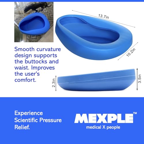 Image of MEXPLE SpaceX1 Bedpan With Uroset Urine Solidifier | Durable & Heavy Duty PP Material | Urine Absorbent Magic Gel Turns Urine Into Gel Immediately | For Hospital, Home Bedridden Adult Patient - 1000ML