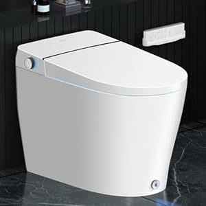 EPLO Smart Bidet Toilet with Tank Built in, Auto open/close,Heated Seat,Warm Water,Auto Flush,Nightlight,Remote Control,Elongated One Piece Electric Toilet for Bathrooms