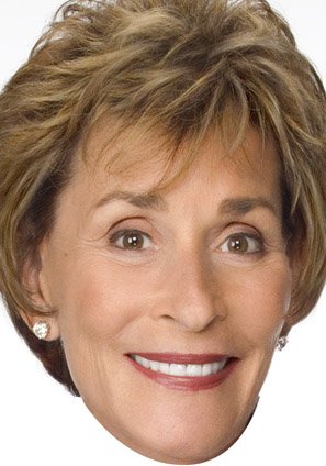 FoxyPrinting Judge Judy Celebrity Cardboard Party Face Mask Fancy Dress