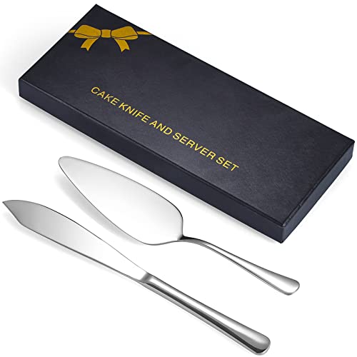 Tinina Cake Cutting Set With Luxury Gift Box，Stainless Steel Cake Pie Pastry Servers, Cake Serving Set, Elegant Cake Knife And Server Set Perfect For Wedding, Birthday, Parties And Events. #TOP1