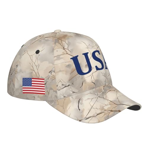 Image of USA Flag Baseball Cap American Patriotic Trucker Hat Father Dad Mother Mom Adjustable Sportswear Hat for Men Women Adults