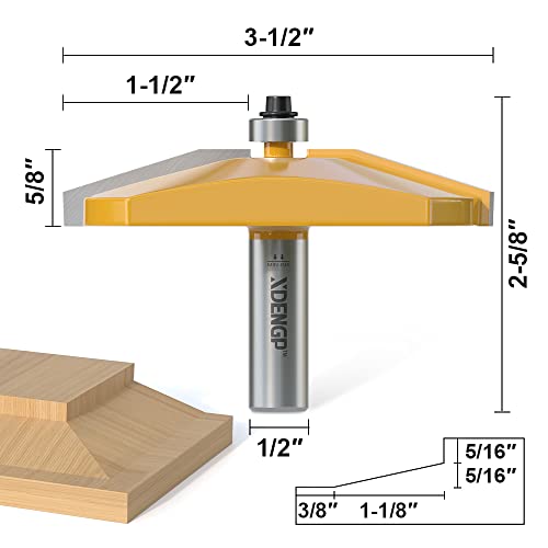 Image of Bevel Raised Panel Router Bits 1 /2 Shank for Cabinet Door, 3-1 /2-Inch Diameter, Shaker Raised Cabinet Door Making Frame Panel Design Router bits Use with Rail and Stile Moulding Router bit