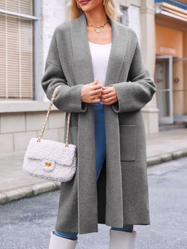 Image of Saodimallsu Womens Long Cardigan Sweaters Chunky Open Front Oversized Slouchy Knit Fall Trendy Coatigan Jackets