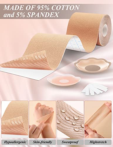 Feotenn Boob Tape, Boobytape For Breast Lift, Self Adhesive Breast Lift Bob Tape Kit For Large Breast And Small Boobs, Suitable For A-G Cup #TOP3
