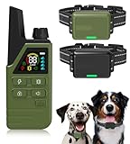 Dog Shock Collar 2 Dogs (5-120Lbs) - 4500FT Dog Training Collar with 3 Training Modes, Security Lock,IP67 Waterproof＆Rechargeable e-Collar with Remote for All Breeds (Green)