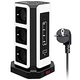 Elover Regleta Vertical Enchufes de 9 Tomas Corrientes (2500