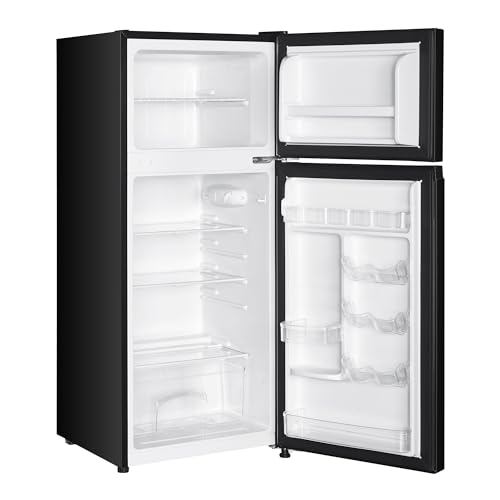 Image of Magic Chef 4.5-cu. ft. Mini Fridge with Freezer in Black, Small Compact Refrigerator and Top Mount Freezer for Bedroom, Apartment, Dorm Room, Office