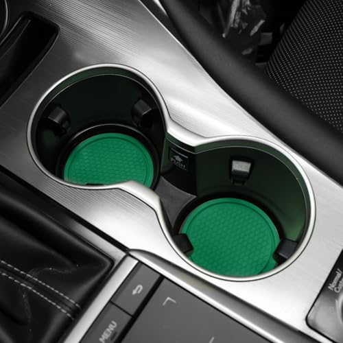 SINGARO Car Cup Coaster, 4PCS Universal Non-Slip Cup Holders Embedded in Ornaments Coaster, Car Interior Accessories, Green
