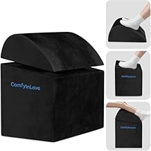 Foot Rest for Under Desk at Work - Non-Slip Foot Stool with 3 Adjustable Heights, Ergonomic Under Desk Footrest with Washable Cover for Leg Elevation, Desk, Home, Office, Car Black