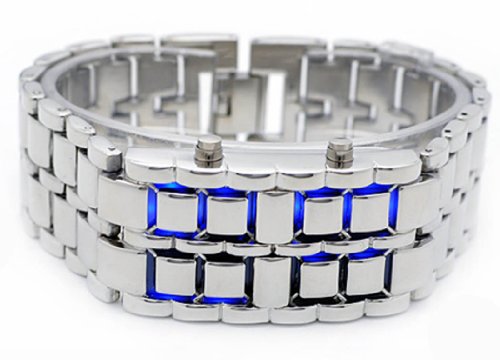 FANMIS Fashion Men's Simple Sports Watch Electronic Binary Digital LED Lava Alloy Rectangular Chain Watch2