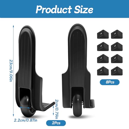 Kofferrollen Ersatzrollen, 1 Pair Koffer Rollen Ersatz Schwarz Gepäck Ersatzräder Drehbare Richtungsräder Gummi Gepäckräder für Weichschalen Hartschalen Reisekoffer