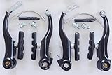 UIAHNE Mountain Bike V Brake Set Caliper with Brake Pads and Levers for BMX Linear Pull Black(for Two Wheels)