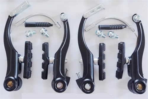 UIAHNE Mountain Bike V Brake Set Caliper with Brake Pads and Levers for BMX Linear Pull Black(for Two Wheels)