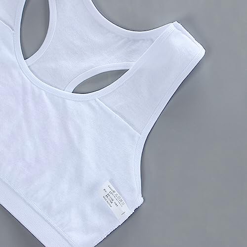 EUBUY Pacote com 4 sutiãs para meninas de algodão, sem costura, com bojo no peito, sutiã bandeau sem